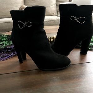 Black suede booties